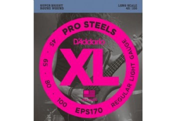 D'Addario EPS170 ProSteels Bass, Light, 45-100, Long Scale Takım Tel - Bas Gitar Teli 045-100